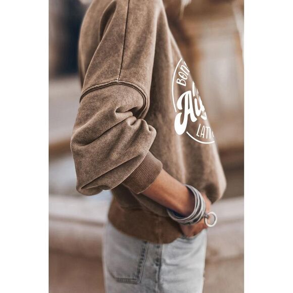 Azura Exchange  Autumn Pumpkin Print Drop Shoulder Sweatshirt - Picture 3 of 5